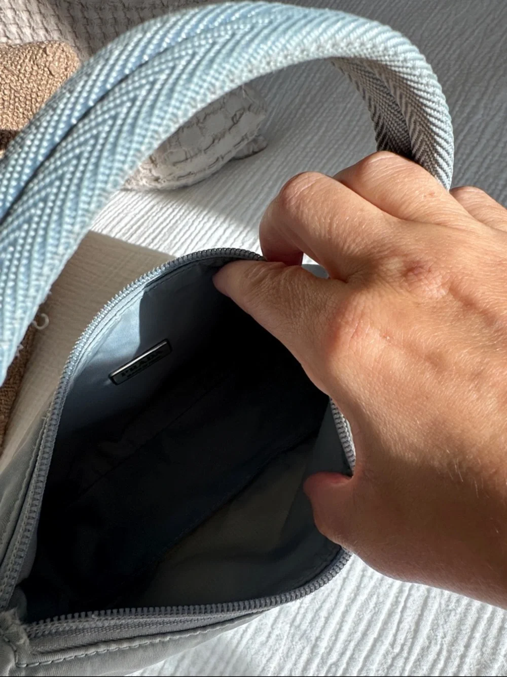 Prada Baby Blue Nylon Mini Shoulder Bag Y2K Authenticated w/ COA - Picture 8 of 11